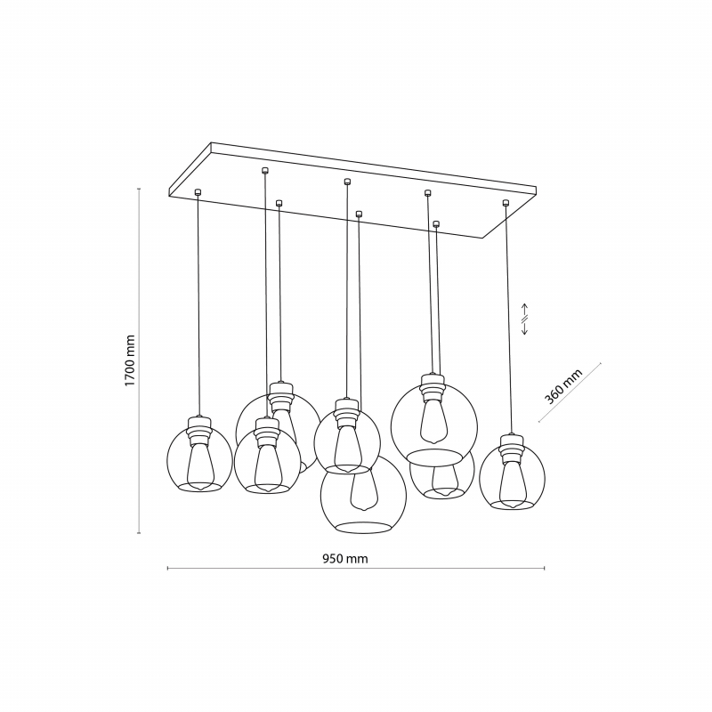 Lampa wisząca CUBUS GRAPHITE 4113