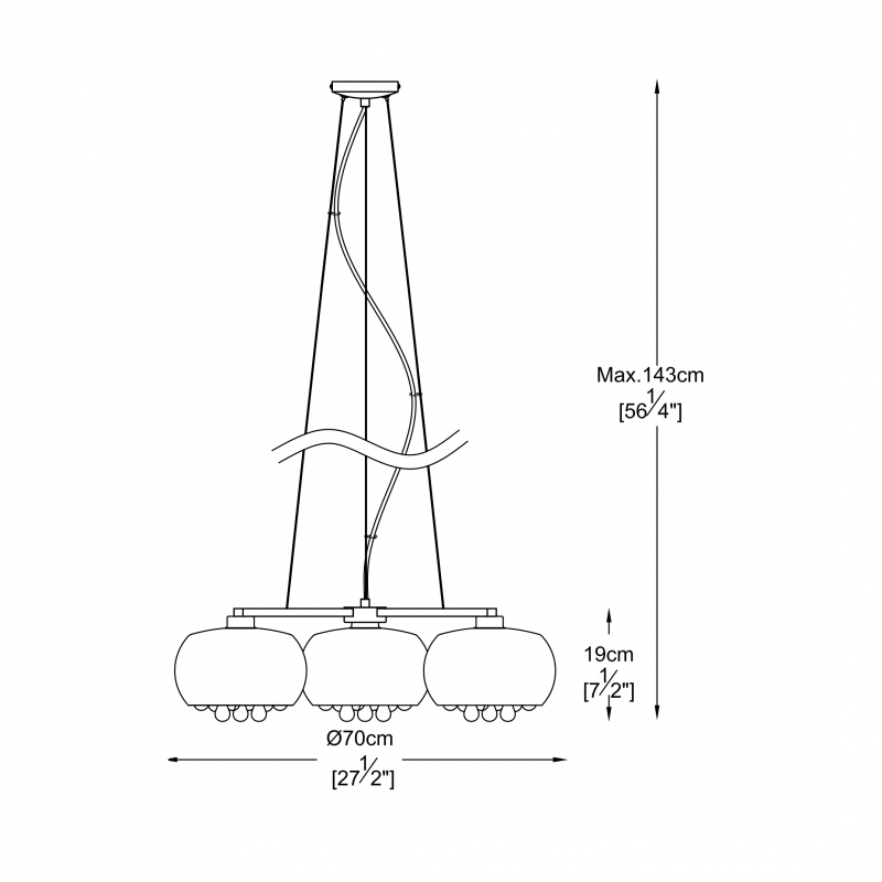 Lampa wisząca CRYSTAL P0076-03R-F4FZ