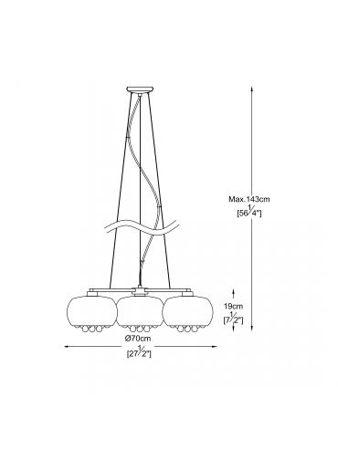 Lampa wisząca CRYSTAL P0076-03R-F4FZ