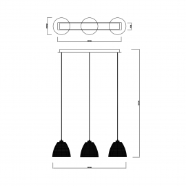 Lampa wisząca PICO MD9023-3B czarna