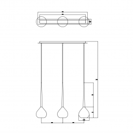 Lampa wisząca LIBRA MD2128B-3R