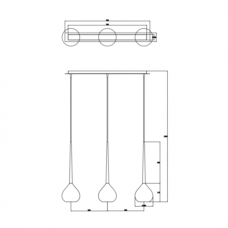 Lampa wisząca LIBRA MD2128B-3R