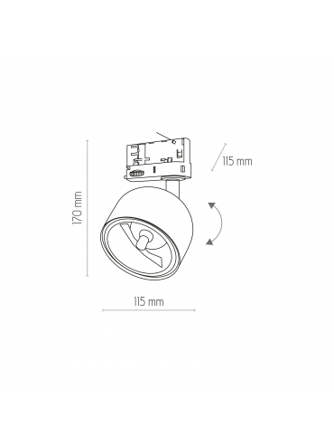 Reflektor TRACER TRÓJOBWODOWY 6056 CZARNY GU10 AR111