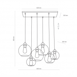 Lampa wisząca CUBUS GRAPHITE 2833