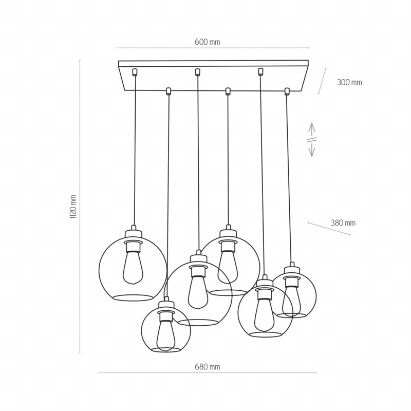 Lampa wisząca CUBUS GRAPHITE 2833