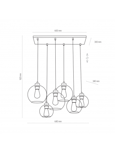 Lampa wisząca CUBUS GRAPHITE 2833