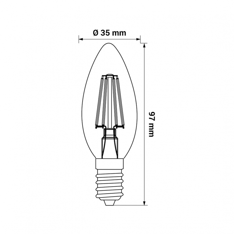 Żarówka LED ORO-E14-C35-FL-CLARO-4W-DW