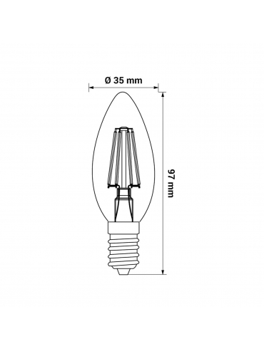 Żarówka LED ORO-E14-C35-FL-CLARO-4W-DW