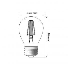 Żarówka ORO-E27-G45-FL-CLARO-4W-DW