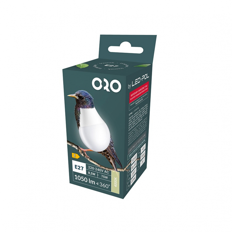 Żarówka LED ORO-ATOS-E27-A60-8,5W-DW