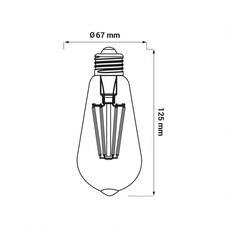 Żarówka LED ORO-E27-ST64-CLARO-8W-WW