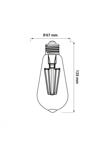 Żarówka LED ORO-E27-ST64-CLARO-8W-WW
