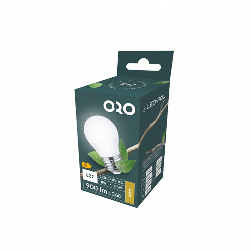 Żarówka ORO-E27-G45-TOTO-8W-WW