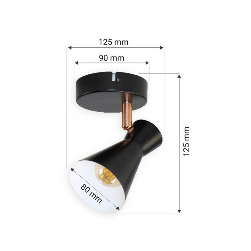 Spot ORO BRANTA 1XE14 B/W ORO33001