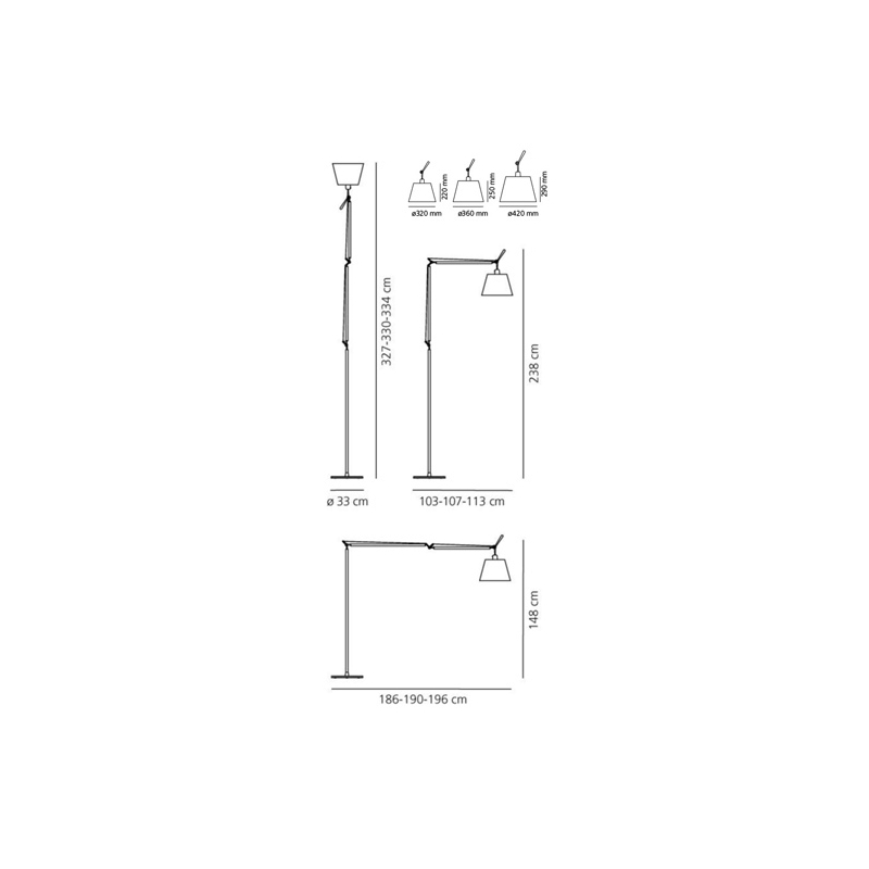 Lampa podłogowa TOLOMEO MEGA 36