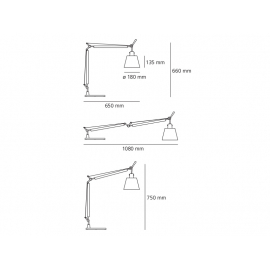 Lampa biurkowa TOLOMEO BASCULANTE Szara