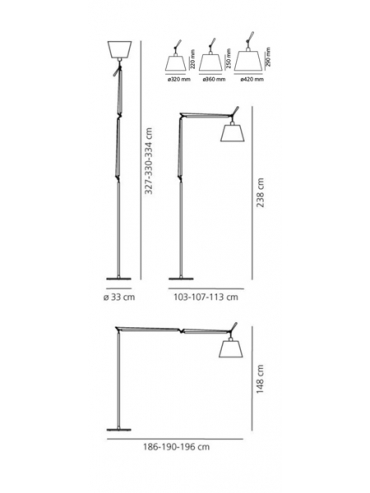 Lampa podłogowa TOLOMEO MEGA 42