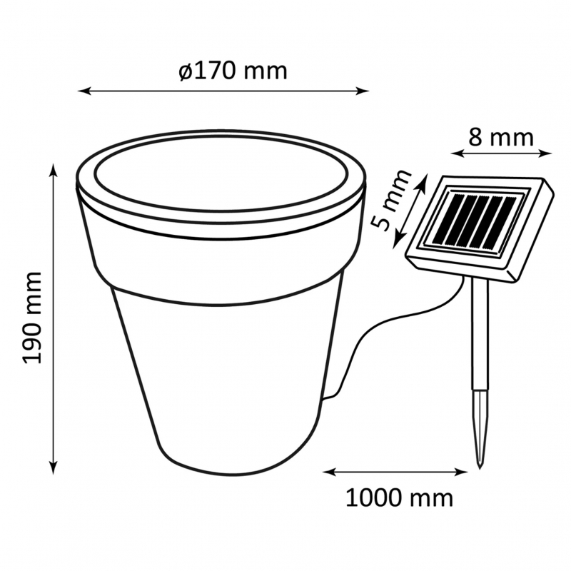 Doniczka solarna LED 315601