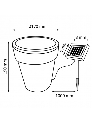 Doniczka solarna LED 315601
