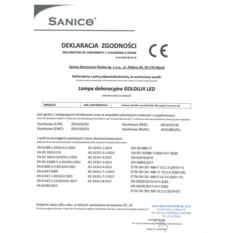 Lampa podłogowa MAGICAL RGB LED 325211