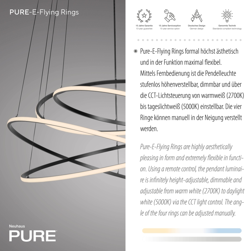 Lampa wisząca PURE E-FLYING RINGS 2566-15