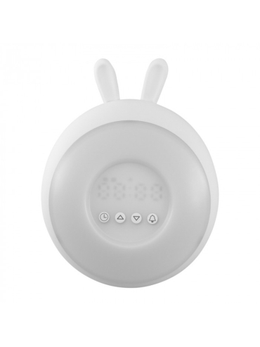 LAMPA STOŁOWA/BUDZIK BIAŁY KRÓLIK RGB MW20773