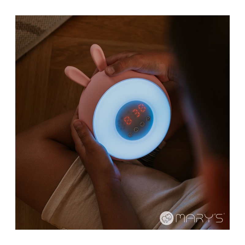 LAMPA STOŁOWA/BUDZIK BIAŁY KRÓLIK RGB MW20773