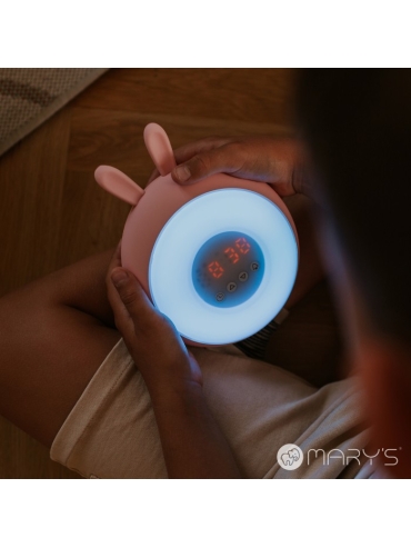 LAMPA STOŁOWA/BUDZIK BIAŁY KRÓLIK RGB MW20773