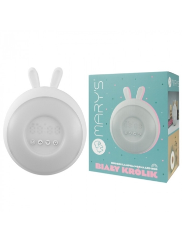 LAMPA STOŁOWA/BUDZIK BIAŁY KRÓLIK RGB MW20773