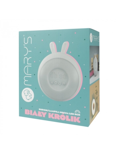 LAMPA STOŁOWA/BUDZIK BIAŁY KRÓLIK RGB MW20773