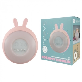 LAMPA STOŁOWA/BUDZIK RÓŻOWY KRÓLIK RGB MW20774