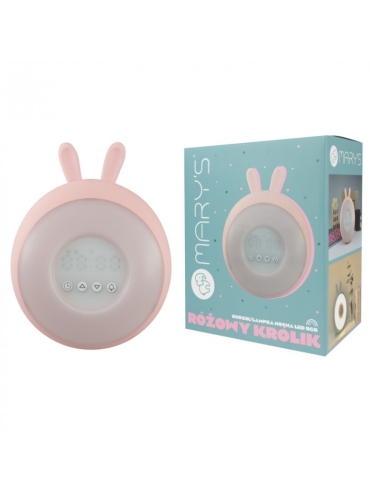 LAMPA STOŁOWA/BUDZIK RÓŻOWY KRÓLIK RGB MW20774