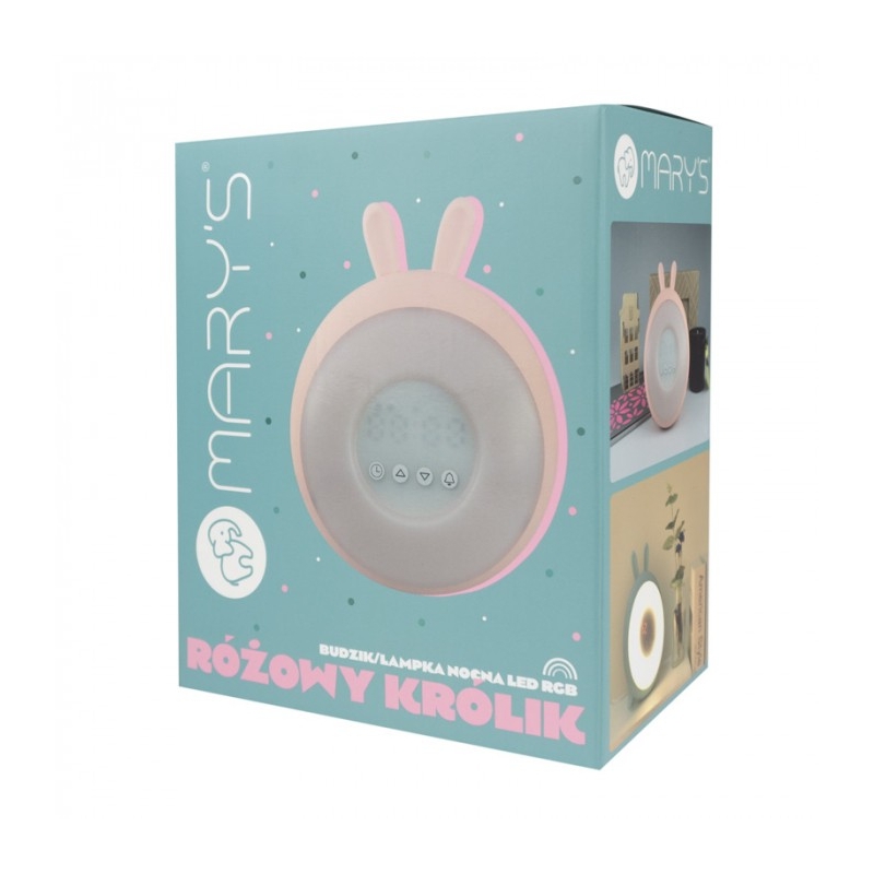 LAMPA STOŁOWA/BUDZIK RÓŻOWY KRÓLIK RGB MW20774