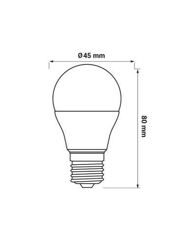 Żarówka ORO-E27-G45-TOTO-5W