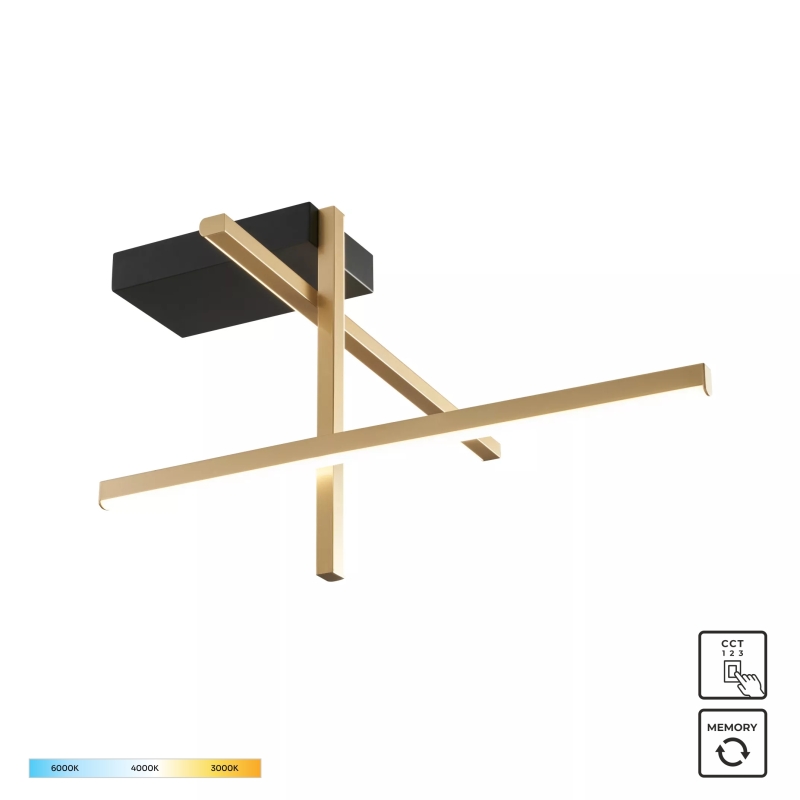 Lampa sufitowa EDGE 22008C3-BK/GD