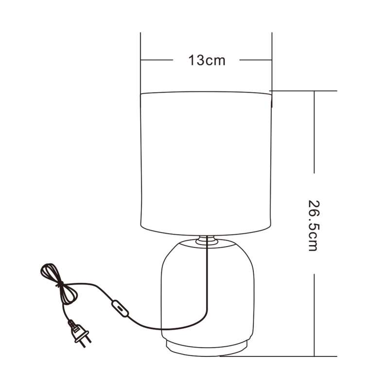 Lampa stołowa nocna szara 26,5 cm HS8723-GR