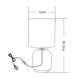 Lampa stołowa nocna czarna 26,5 cm HS8723-BL