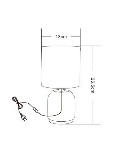 Lampa stołowa nocna czarna 26,5 cm HS8723-BL