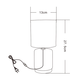 Lampa stołowa nocna czarna 27,5 cm HS8720-BL