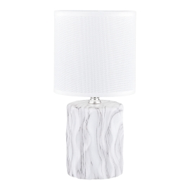 Lampa stołowa z abażurem biała 27 cm HS8603-WH