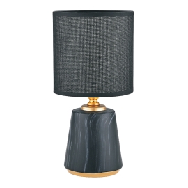 Lampa stołowa z abażurem czarno-złota 27 cm HS8605-BL