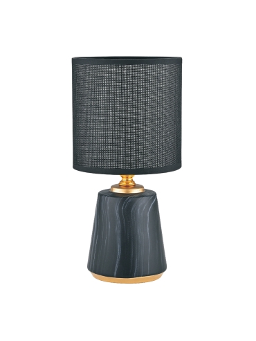 Lampa stołowa z abażurem czarno-złota 27 cm HS8605-BL