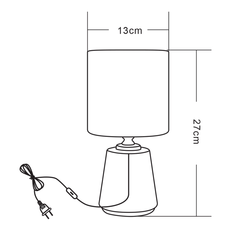 Lampa stołowa z abażurem czarno-złota 27 cm HS8605-BL