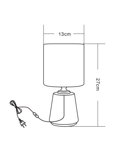Lampa stołowa z abażurem czarno-złota 27 cm HS8605-BL