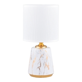 Lampa stołowa z abażurem biało-złota 27 cm HS8605-WH