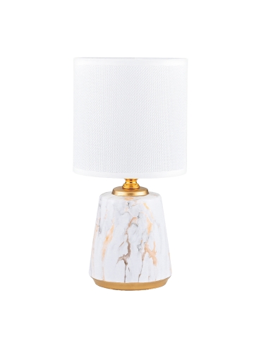 Lampa stołowa z abażurem biało-złota 27 cm HS8605-WH