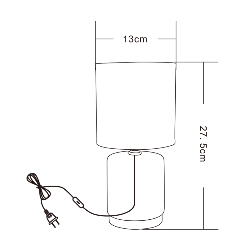 Lampa stołowa z abażurem biało-złota 27 cm HS8605-WH