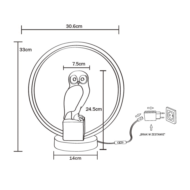 Lampa stołowa SOWA EX04F332U-1