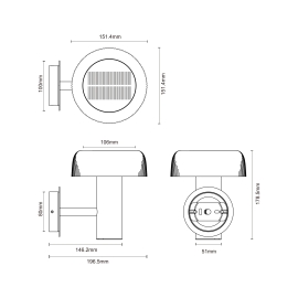 Kinkiet solarny BLUET WT33111