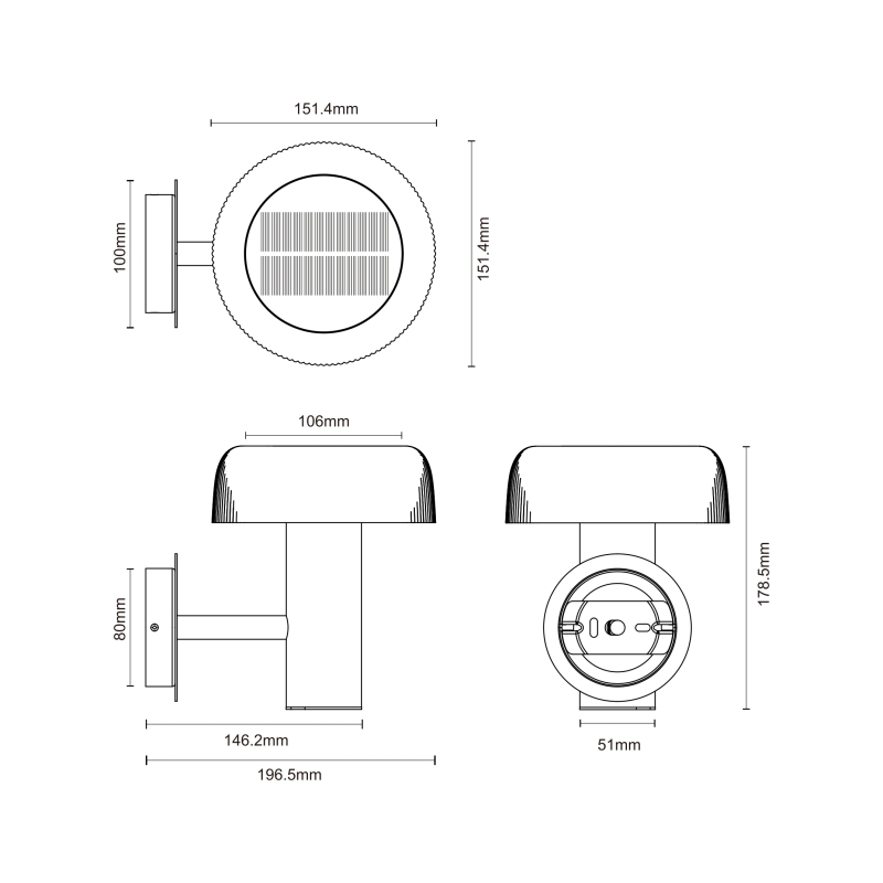 Kinkiet solarny BLUET WT33111
